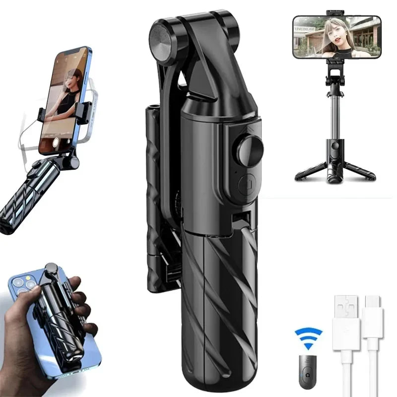 4-in-1 Bluetooth Selfie Stick Tripod | Extendable Stand with Wireless Remote, LED Light & Camera Holder